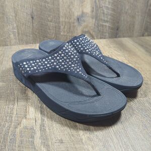 Fitflop Novy Womens Flip Flop Size US 10 Blue Casual Stud Thong Sandals 507-097